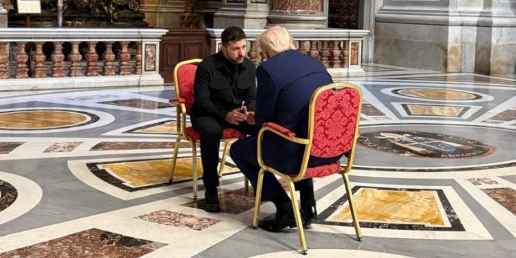 Trump and Zelensky hold war talks inside St. Peter’s Basilica ahead of pope’s funeral